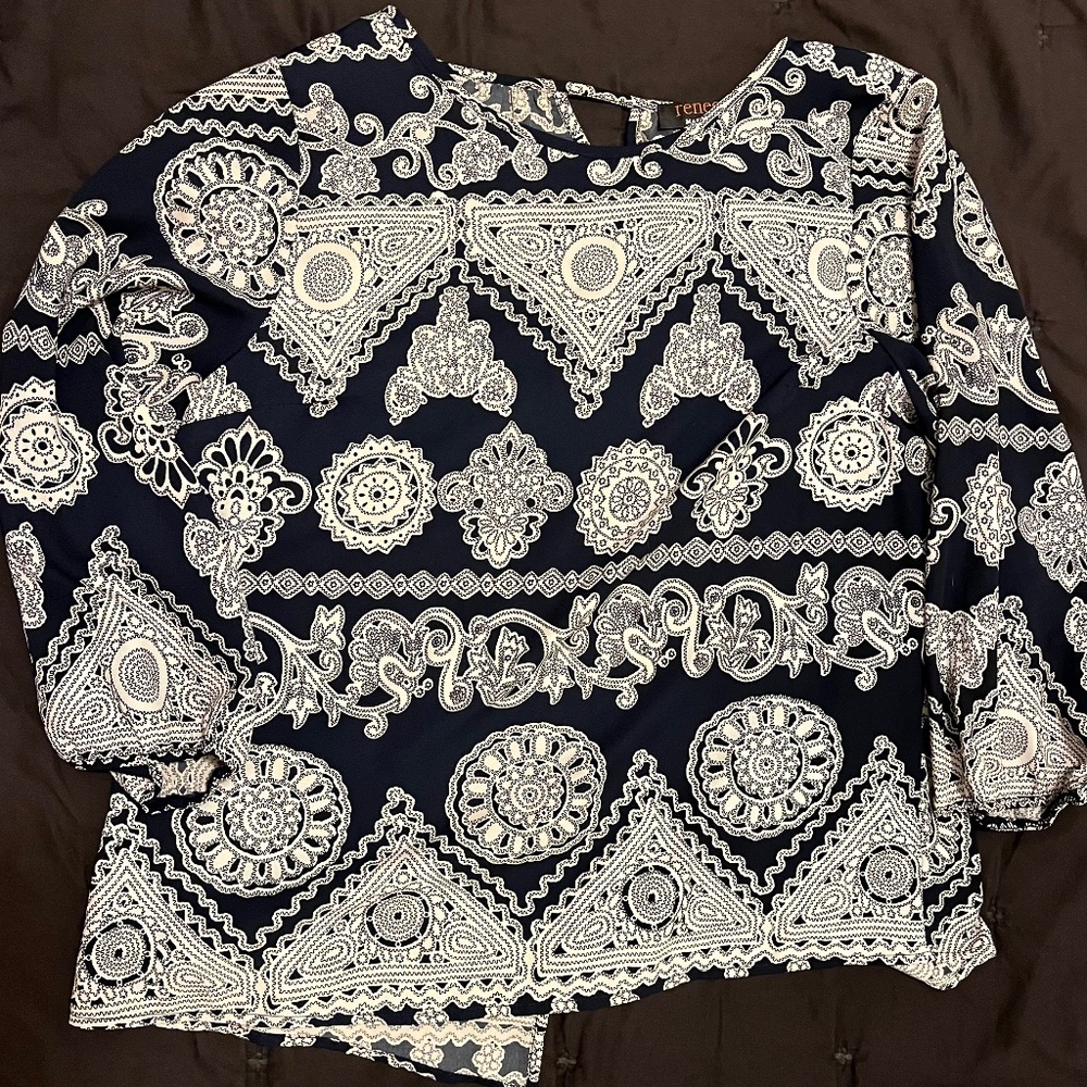 Dressy Casual Fun Print Blouse